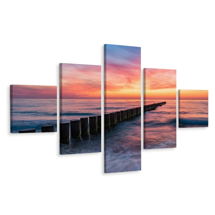 Картина от няколко части ГОЛЯМО Небе Пейзаж 3D 150см x 90см Креативен декор, Модерен дизайн, Платно върху дървена рамка, Модерни декорации за дома, Канава