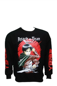 Bluza barbati,anime,Attak on Titan, Negru Bluza barbati,anime,Attak on Titan, Negru