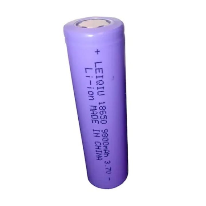 Комплект 4 батерии Li-Ion Leiqiu 18650 9800mAh 3.7V, 18x6cm, лилави