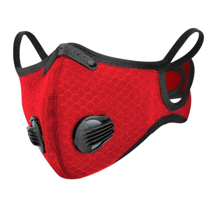 Masca Rosie de Protectie pentru Copii, Aspect Modern, Sport, cu Filtru de Carbon, 2 Valve