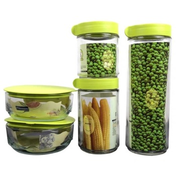 Set Economic , 5 Recipiente Ermetice ,2 Caserole din Sticla cu capac Verde , Multifunctional , capacitate Set Economic , 5 Recipiente Ermetice ,2 Caserole din Sticla cu capac Verde , Multifunctional , capacitate