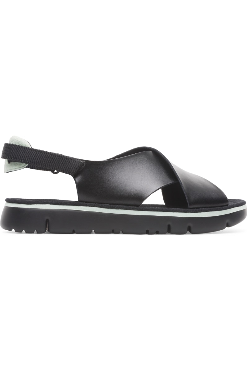Sandale dama Oruga, Camper, Piele naturala, Negru, 38 EU