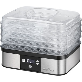 Deshidrator Proficook, PC-DR 1116, 4 tavi 32 x 25 cm, 7 trepte de temperatura, timer, deshidratare rapida, curatare usoara, carcasa inox, argintiu Deshidrator Proficook, PC-DR 1116, 4 tavi 32 x 25 cm, 7 trepte de temperatura, timer, deshidratare rapida, curatare usoara, carcasa inox, argintiu