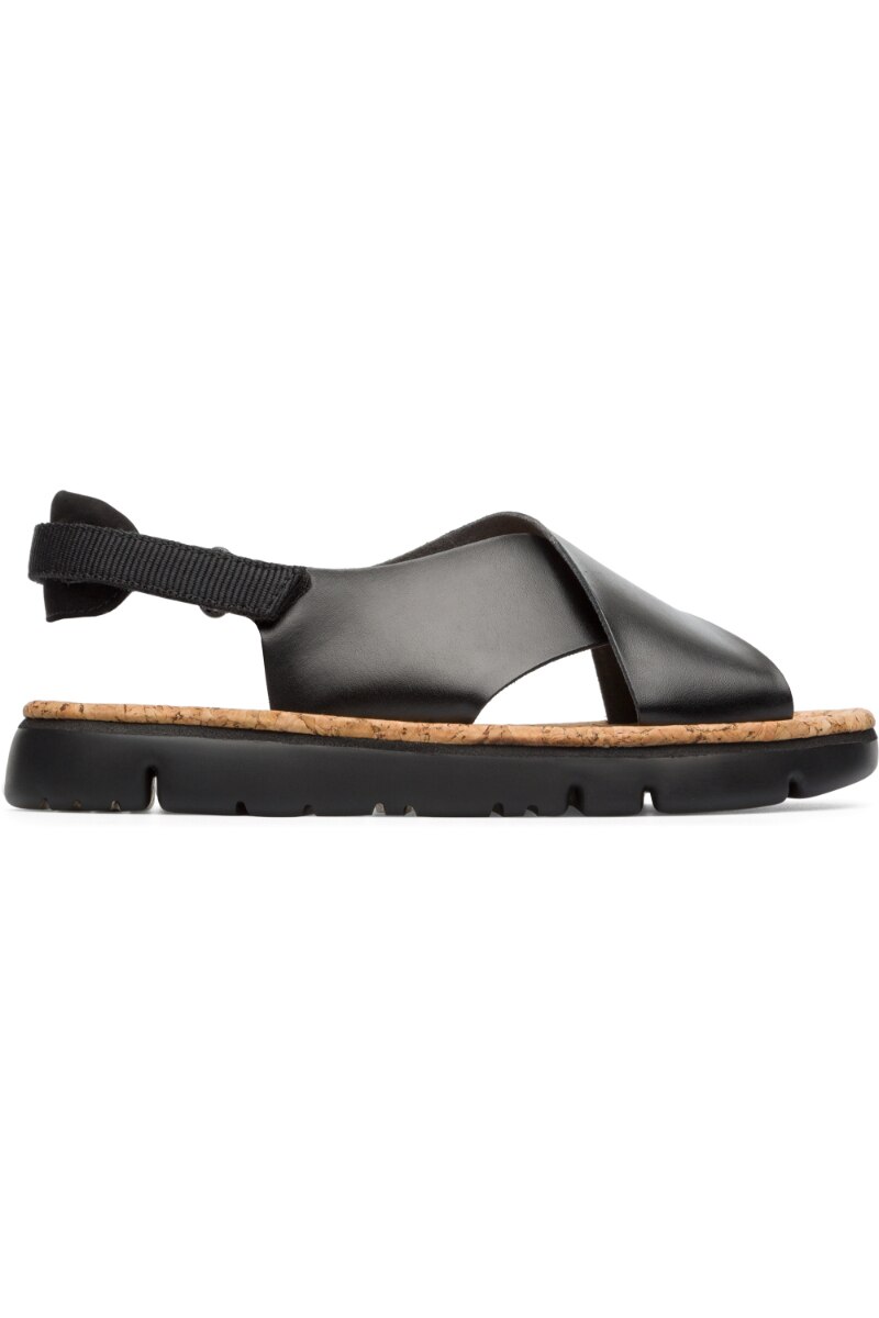 Sandale dama Oruga, Camper, Piele naturala, Negru, Negru