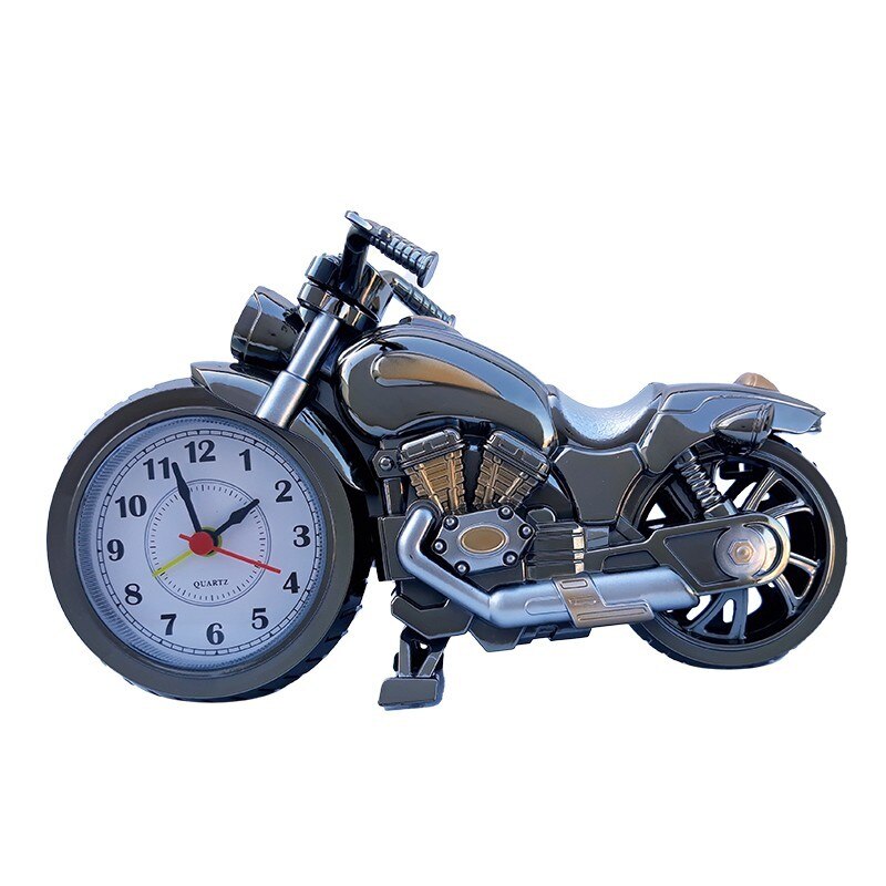 Ceas din plastic, de masa, in forma de motocicleta, 21 x 12 cm