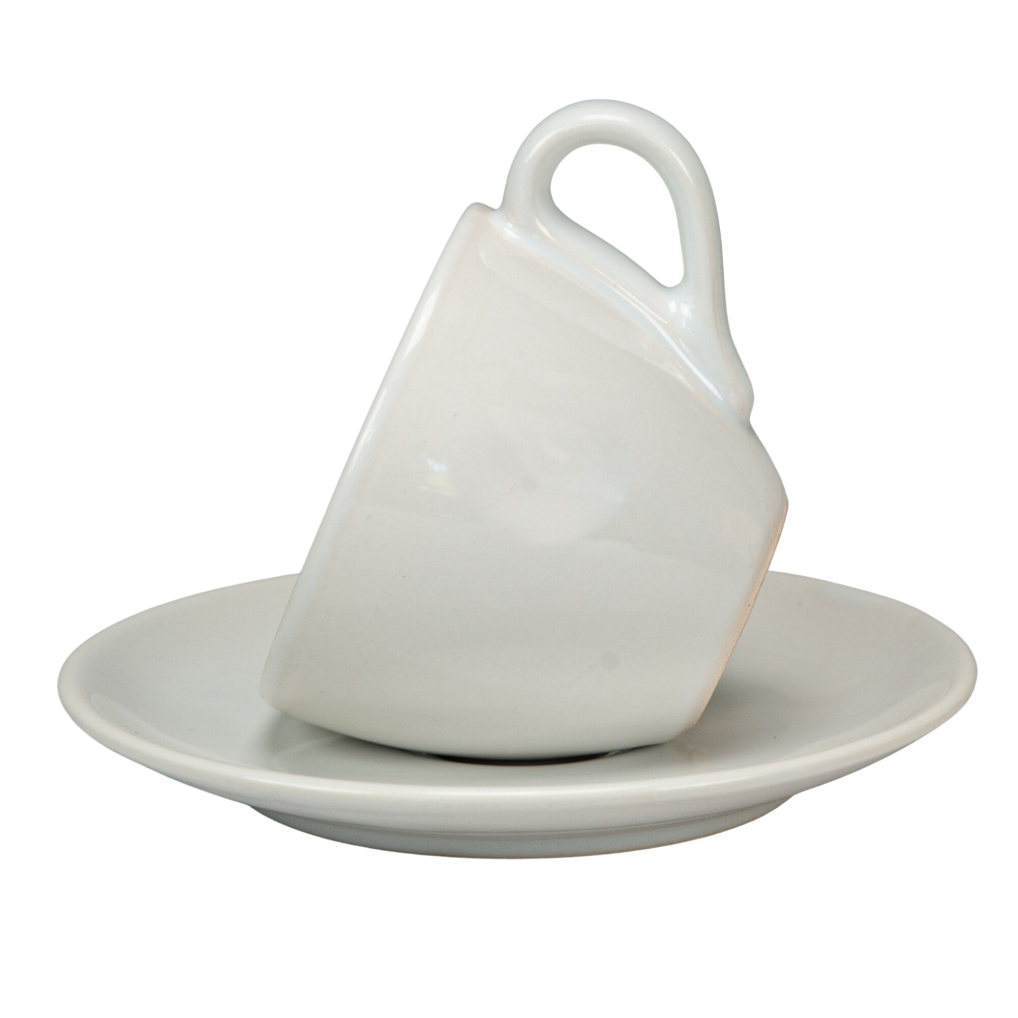 Cesca cu farfurie, Cesiro, 160 ml, Alb Arctic