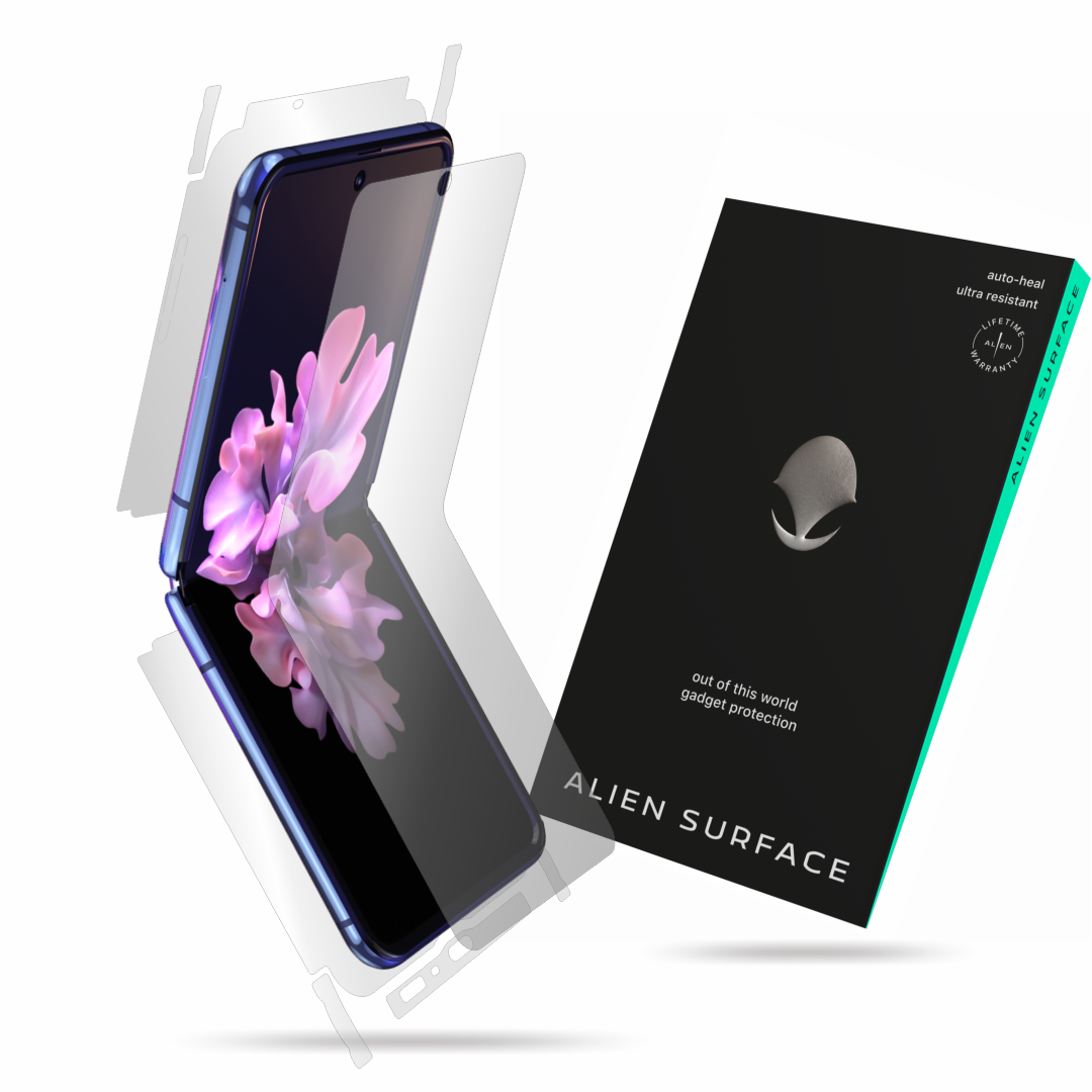 Folie Alien Surface, compatibila cu Samsung Galaxy Z Flip, protectie ecran, spate, laterale