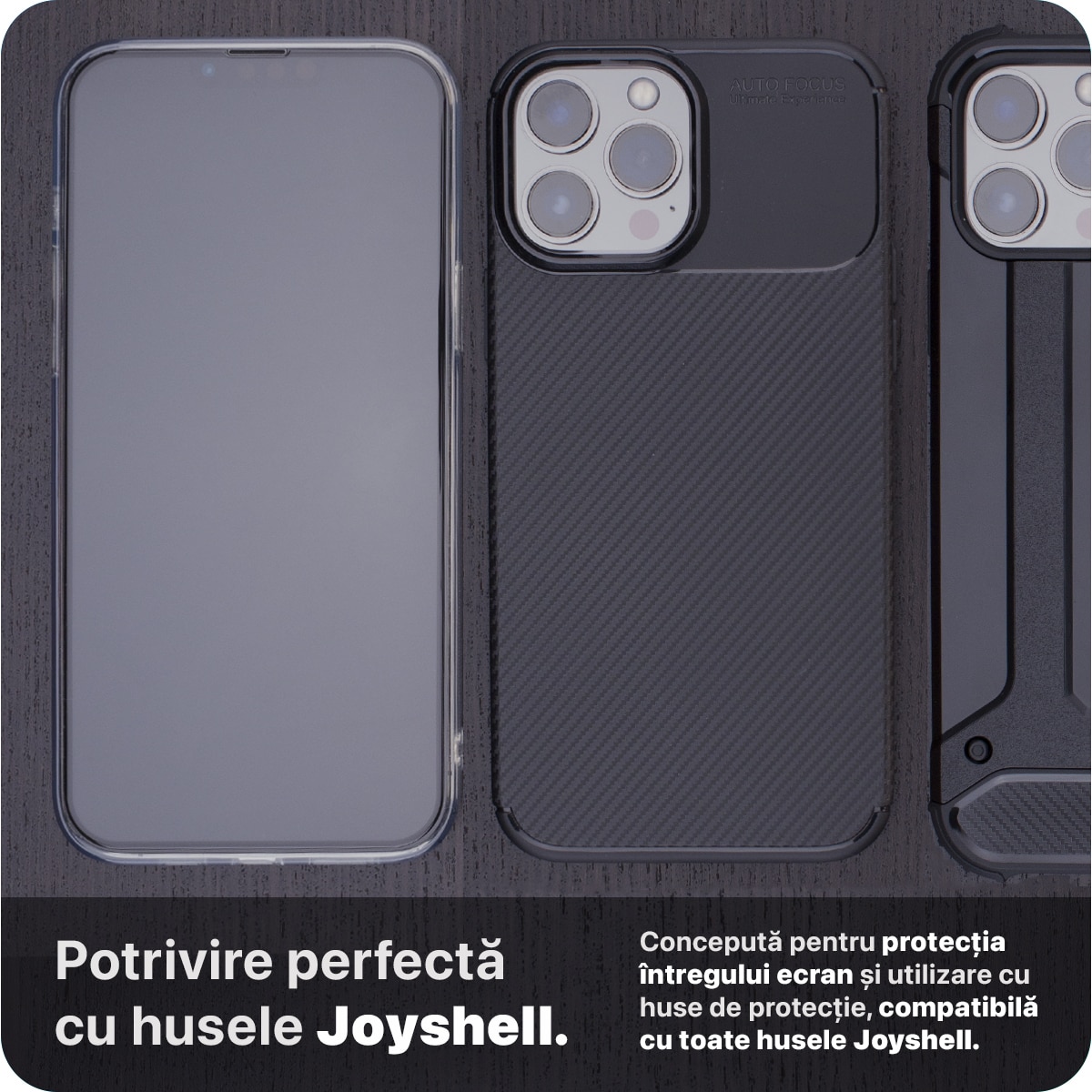 Set 2 Folii Sticla pentru iPhone 17, Joyshell – Full Cover, 9H, Aplicator Inclus, Montare Ghidata, Anti-Zgarieturi, Claritate HD