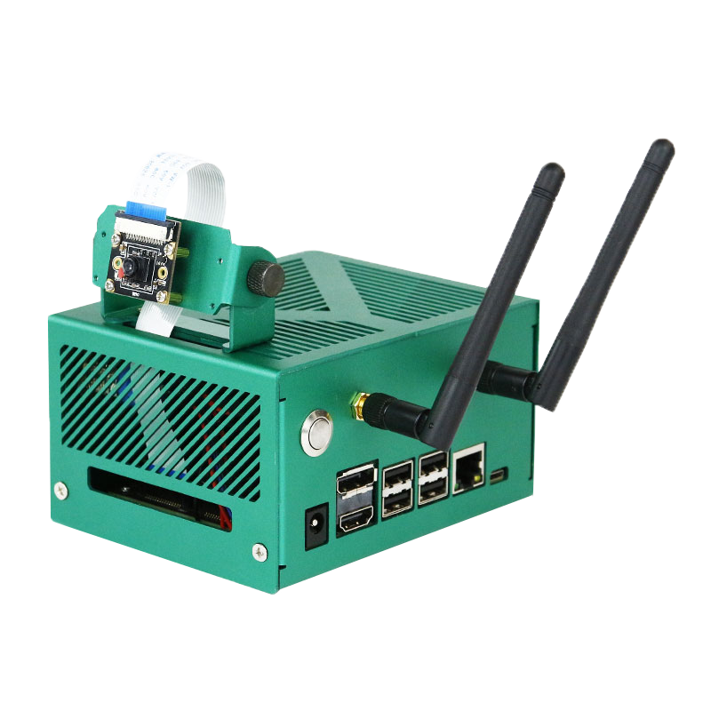 Kit dezvoltare AI cu placa nVidia Jetson Nano, 4GB, carcasa aluminiu, card 64 GB