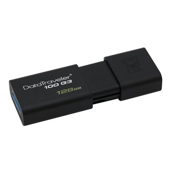 Memorie USB Kingston DataTraveler 100 G3, 128GB, USB 3.0, negru Memorie USB Kingston DataTraveler 100 G3, 128GB, USB 3.0, negru