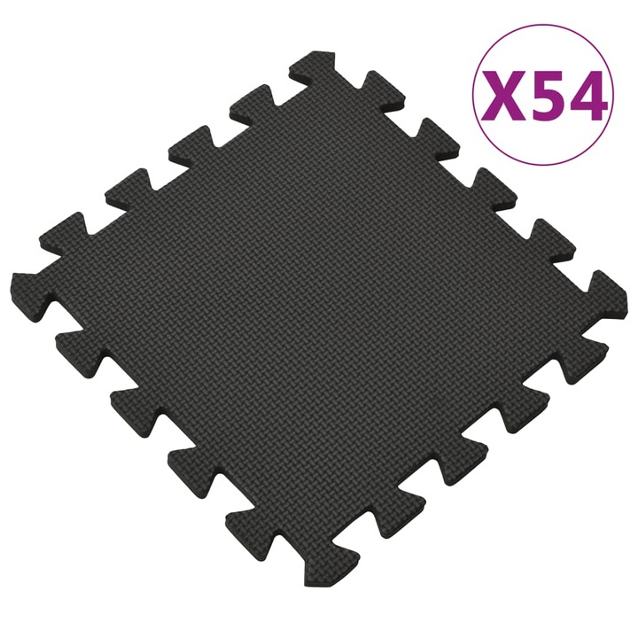 vidaXL 54 db fekete EVA habszivacs padlószőnyeg 4,86 ㎡ 92457