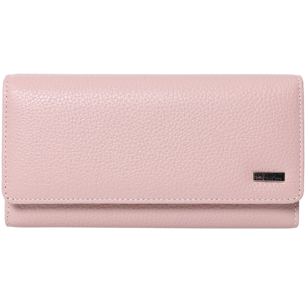 Portofel mare pentru dama, pliabil, din piele naturala, 900-606PK roz