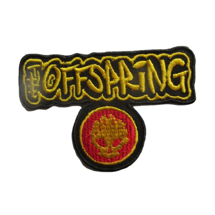 Petic textil offspring, 8.5x6 cm, Auriu