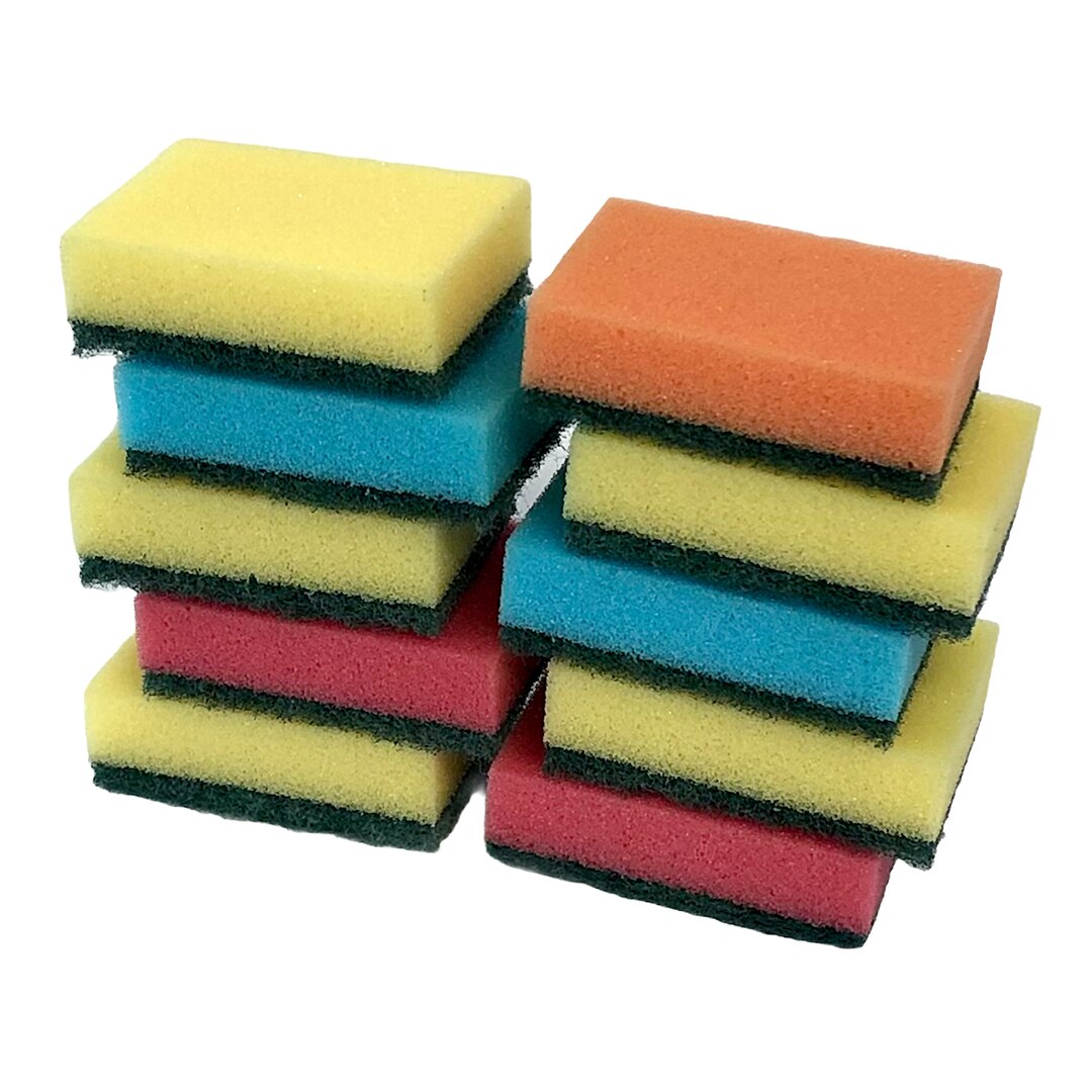 Set 10 bureti de vase cu zona abraziva, Perfetto, 80x50x25 mm, multicolor