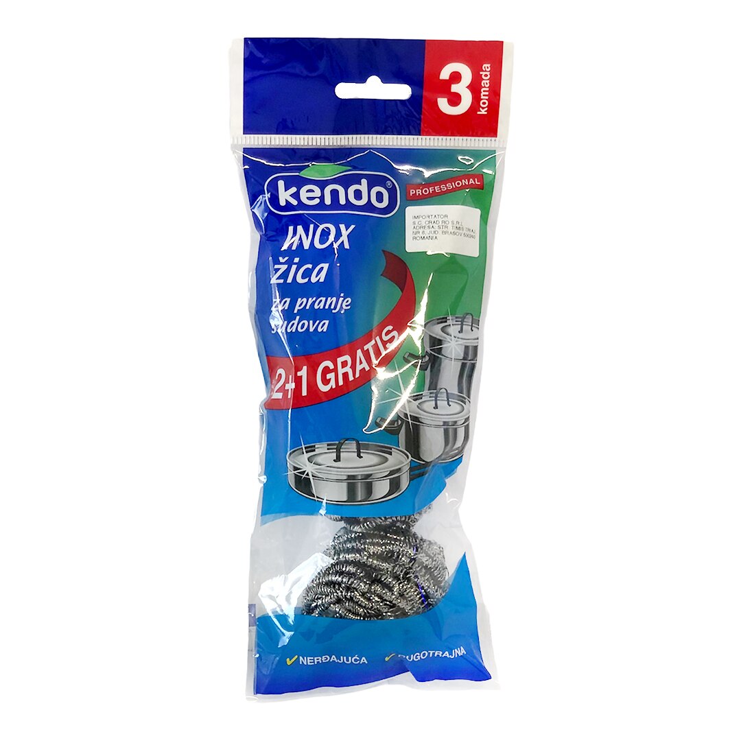 Set 3 bureti din sarma pentru vase din inox, Kendo