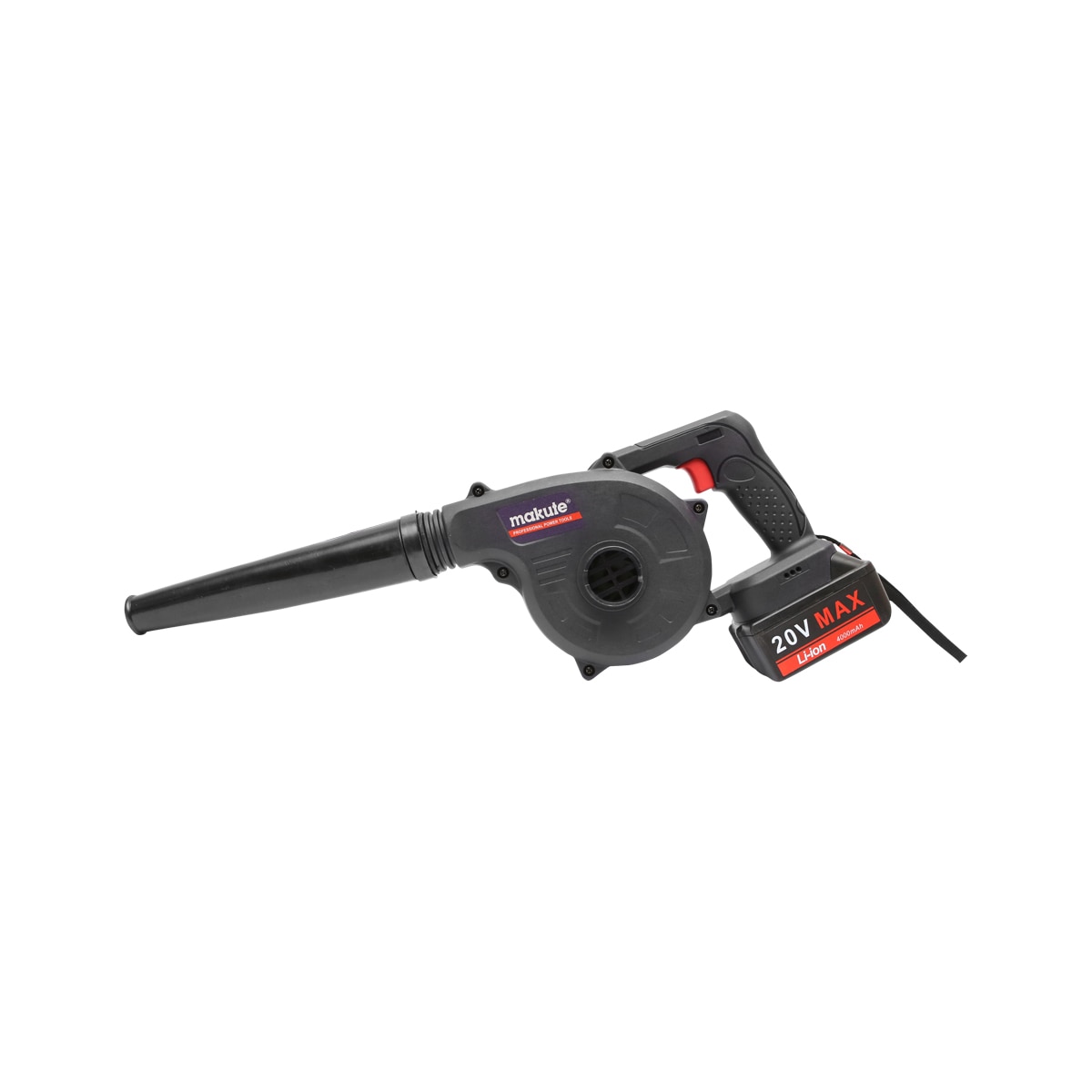 Suflanta aer si aspirator cu acumulator 20V/4000mAh si incarcator 220V/50-60Hz, debit aer 2.3m3/min, 20000rot/min Makute