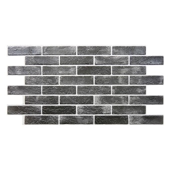 Panou decorativ, PVC, model caramida 3D, negru, 96x48.5 cm Panou decorativ, PVC, model caramida 3D, negru, 96x48.5 cm