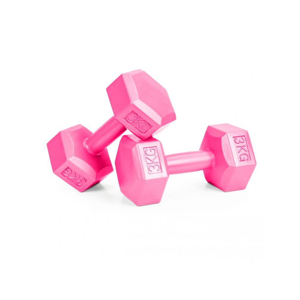 Set 2 Greutati Bigshot BSH23PNK Fitness 6kg, 2 x 3kg, Acoperire Material Plastic, Roz