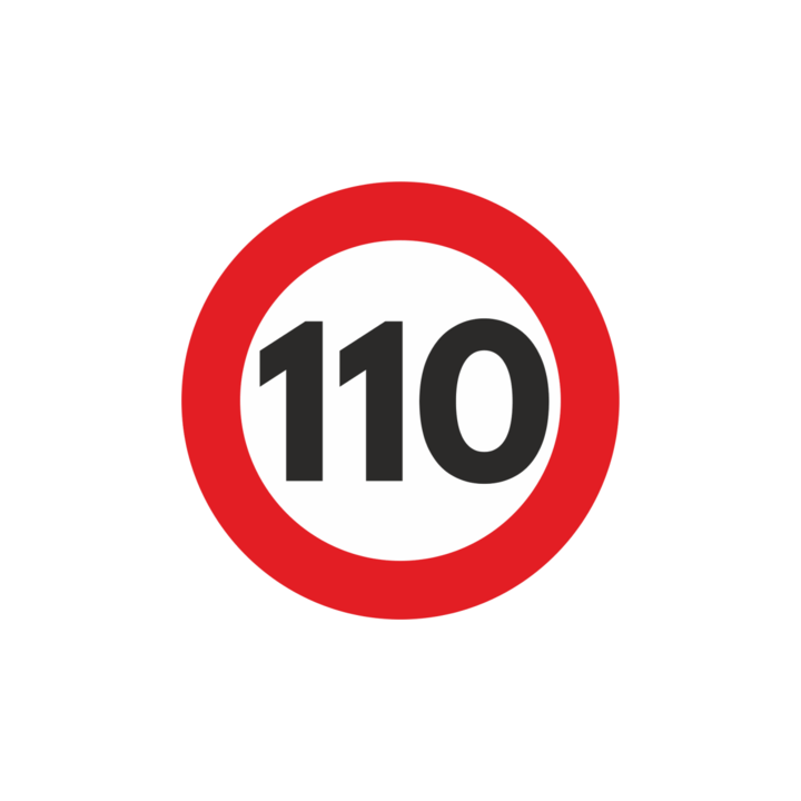 "Speed Limit" fényvisszaverő matrica - 110 km/h
