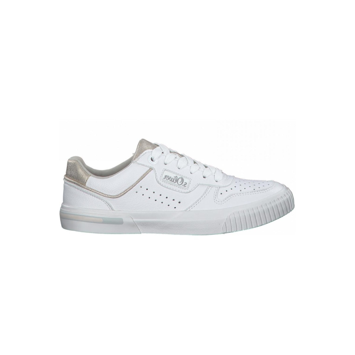 Pantofi sport dama, s.Oliver, Casual Trainers, Piele ecologica, Alb