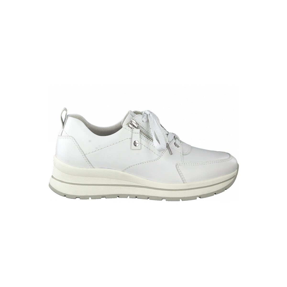 Pantofi sport dama, Tamaris, Uni Casual Trainers, Piele naturala, Alb