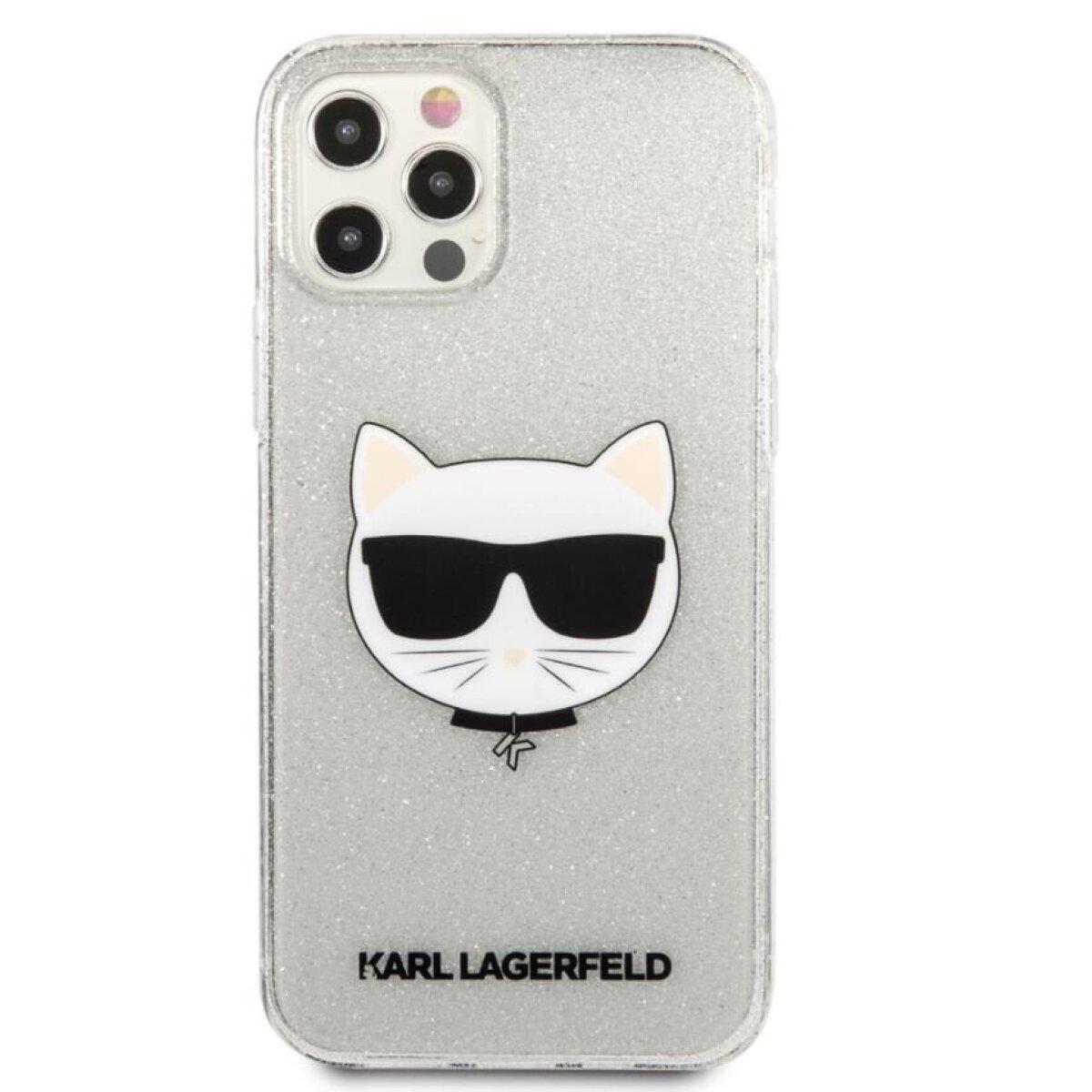 Husa Karl Lagerfeld Choupette Glitter pentru iPhone 12/iPhone 12 Pro Argintiu