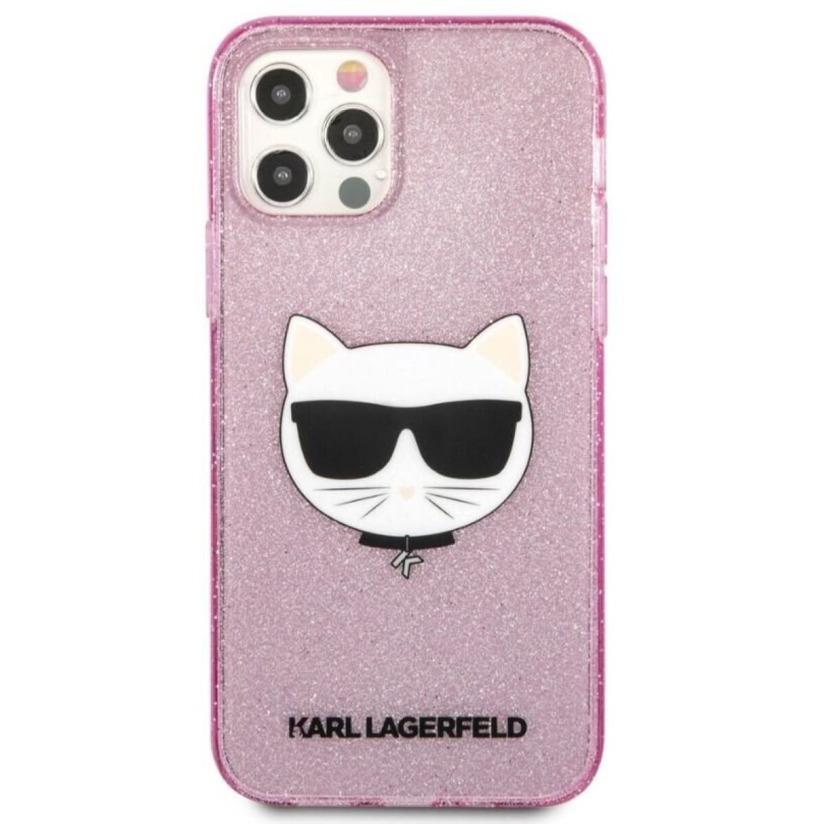 Husa Karl Lagerfeld Choupette Glitter pentru iPhone 12/iPhone 12 Pro Roz
