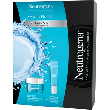 Set cadou: Crema-gel revitalizanta Neutrogena Hydro Boost pentru conturul ochilor, 15 ml + Crema-gel hidratanta Neutrogena Hydro Boost pentru ten uscat, 50 ml Set cadou: Crema-gel revitalizanta Neutrogena Hydro Boost pentru conturul ochilor, 15 ml + Crema-gel hidratanta Neutrogena Hydro Boost pentru ten uscat, 50 ml