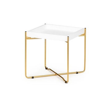 Masuta de Cafea Bigshot BS00055WG, Design Scandinav, Patrata, Picioare Metalice Aurii, 34 x 34 x 38 cm, Alba Masuta de Cafea Bigshot BS00055WG, Design Scandinav, Patrata, Picioare Metalice Aurii, 34 x 34 x 38 cm, Alba