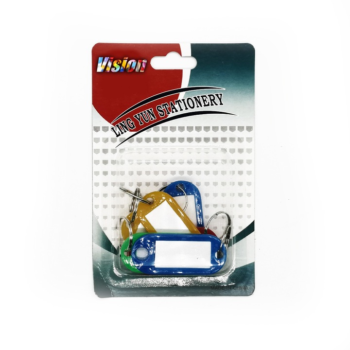 Set 6 Brelocuri inscriptionabile, pentru chei, Vision®