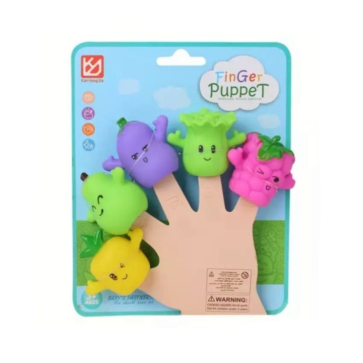 Set 5 Figurine Fructe si Legume , mascote pentru degete , Finger Puppet