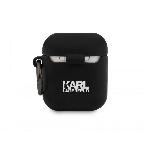 Husa Protectie Casti Karl Lagerfeld Rue St Guillaume pentru Apple AirPods Gen 1 / Apple AirPods Gen 2, Neagra KLACA2SILRSGBK