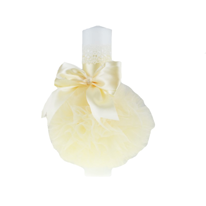 Lumanare pentru botez 30 x 7 cm Mini Junior LPB-11-0-3-luni, Crem