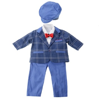 Costum de botez 5 piese pentru baieti Baby Colibra Tadzio KJ10-3-1-3-luni, Albastru Costum de botez 5 piese pentru baieti Baby Colibra Tadzio KJ10-3-1-3-luni, Albastru