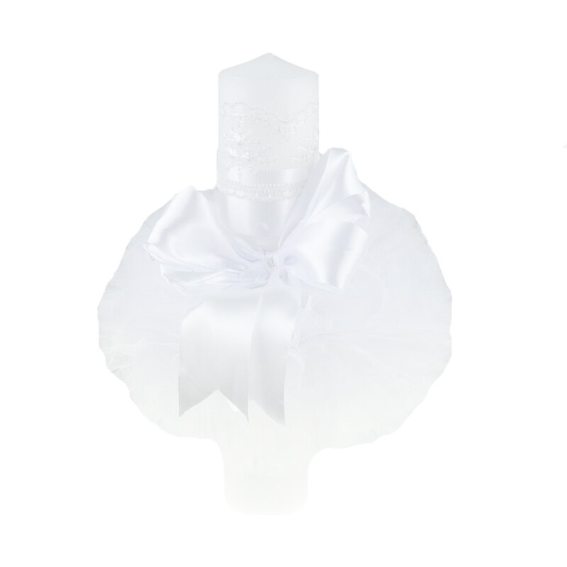 Lumanare pentru botez 30 x 7 cm Mini Junior LPB-10-0-3-luni, Alb