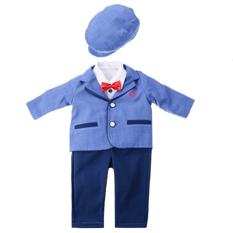 Costum de botez 5 piese pentru baieti Baby Colibra VIP KJ03-1-1-3-luni, Multicolor 1-3 luni