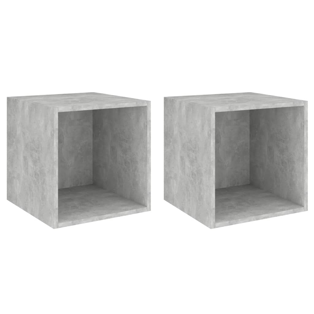 Set de 2 dulapuri suspendate de perete vidaXL, PAL, 37 x 37 x 37 cm, Gri beton
