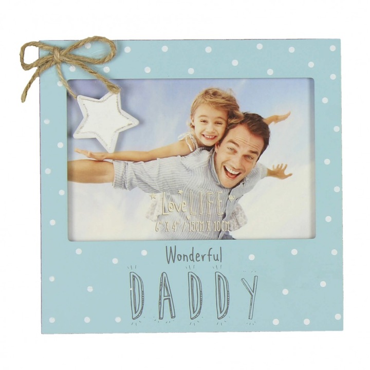 Celebrations Love Life Wonderful Daddy képkeret, 17 x 16.5 cm, kék