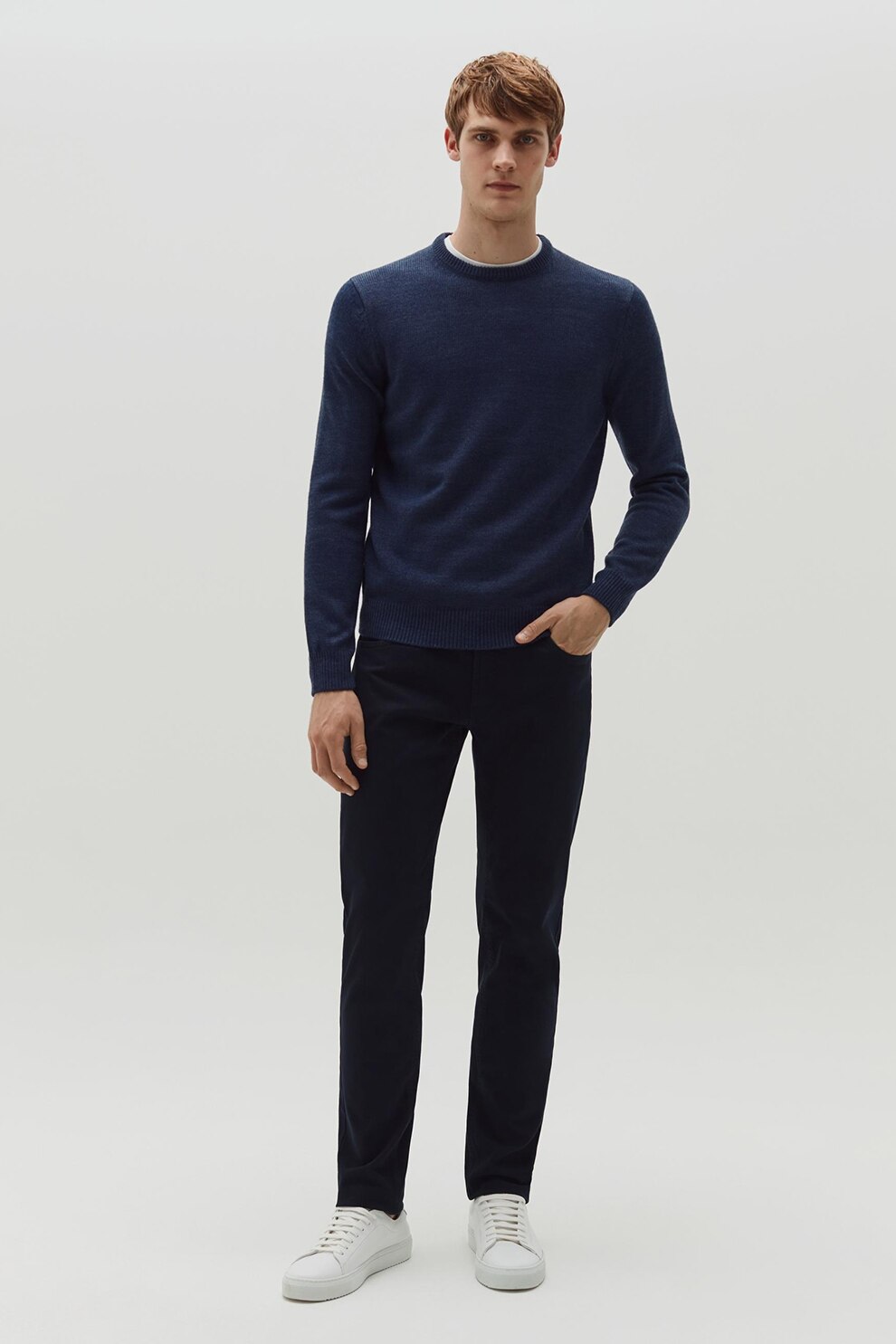 OVS, Pantaloni drepti cu 5 buzunare, Bleumarin inchis