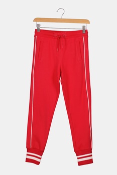 OVS, Pantaloni jogger conici cu vipusca contrastanta, Rosu OVS, Pantaloni jogger conici cu vipusca contrastanta, Rosu