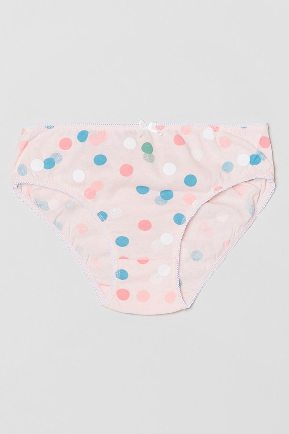 OVS, Set de chiloti de bumbac cu funda - 5 perechi, Alb/Roz pal/Albastru pastel