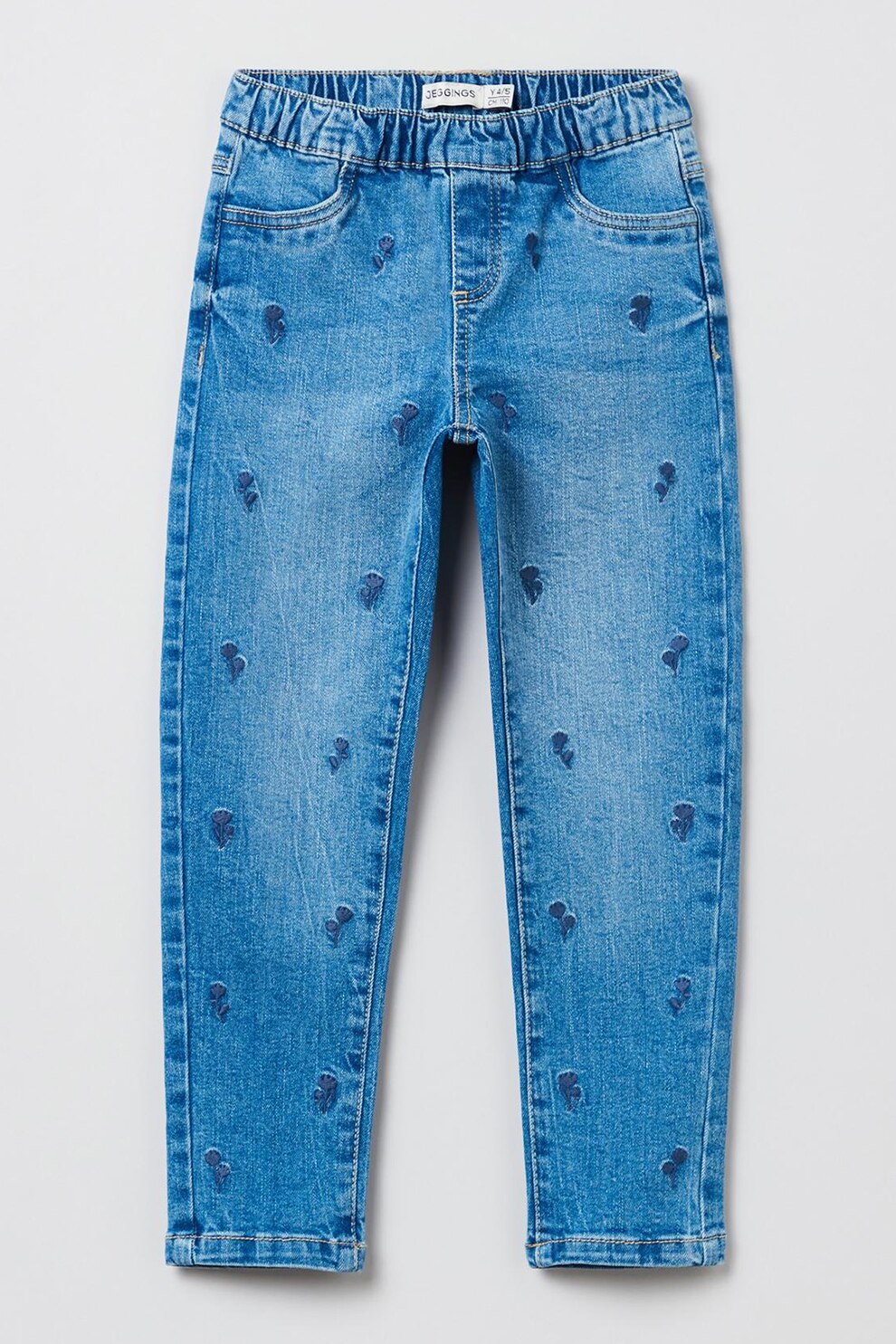 OVS, Jeggings cu aspect decolorat, Albastru deschis, 140 CM