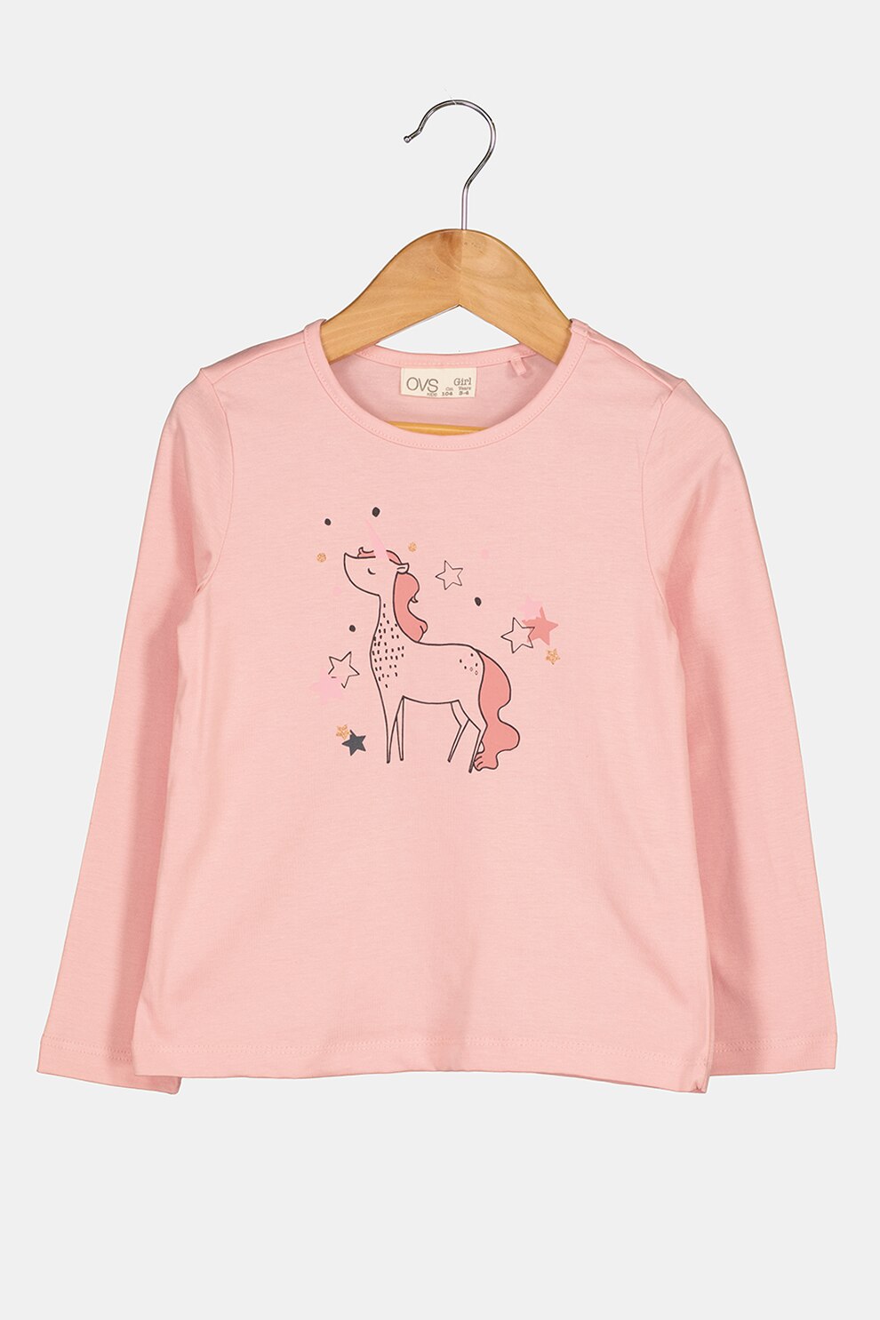 OVS, Bluza de bumbac cu imprimeu, Roz