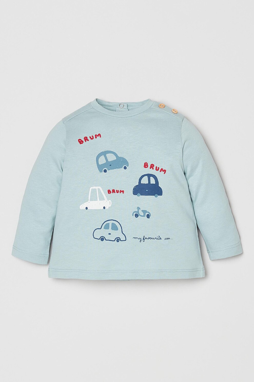 OVS, Bluza de bumbac cu imprimeu grafic, Albastru pastel, 54 CM