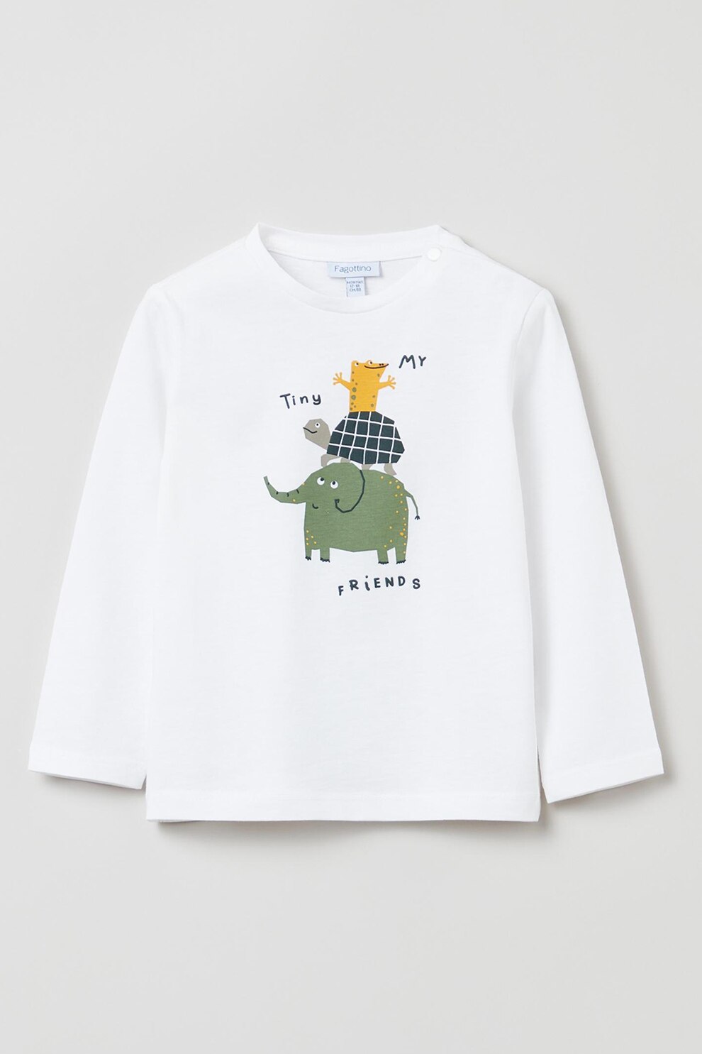 OVS, Bluza de bumbac cu animal print, Alb