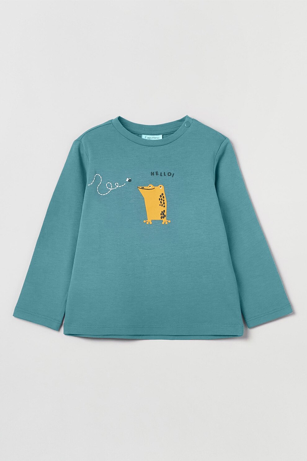 OVS, Bluza de bumbac cu imprimeu, Albastru petrol