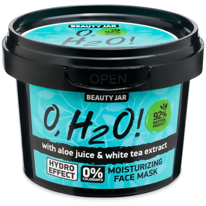 Маска за лице O,H2O!, Beauty Jar, Хидратираща, С екстракт от алое вера и бял чай, 100 гр