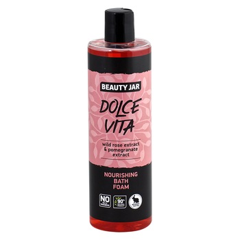 Spuma de baie nutritiva cu trandafir salbatic, Dolce Vita, Beauty Jar, 400ml Spuma de baie nutritiva cu trandafir salbatic, Dolce Vita, Beauty Jar, 400ml