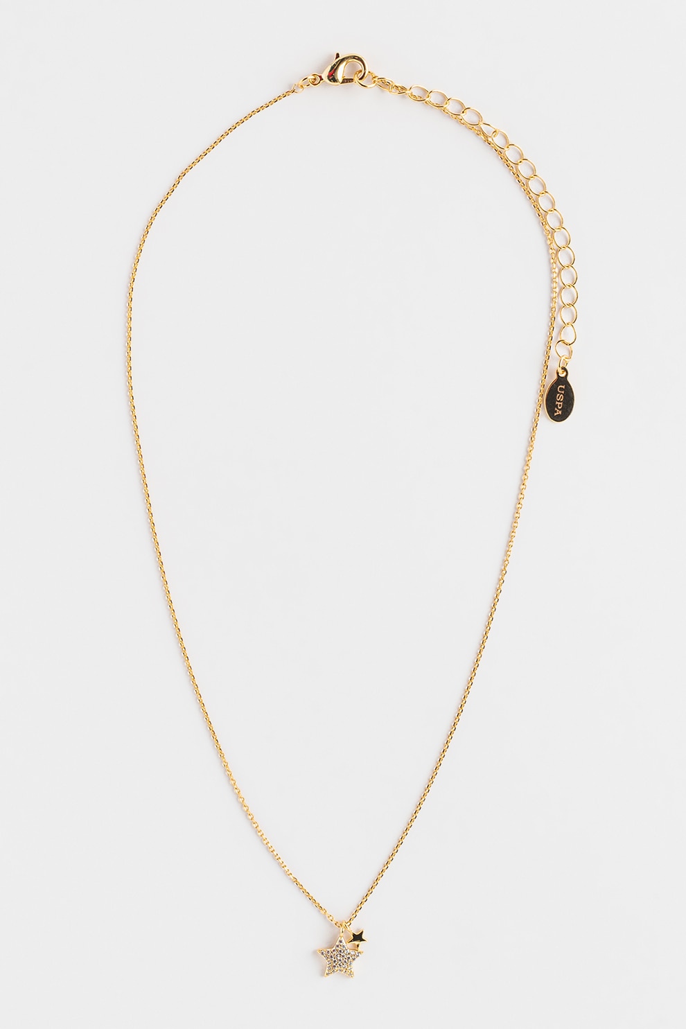 U.S. Polo Assn., Colier din otel inoxidabil decorat cu cristale zirconia, Auriu