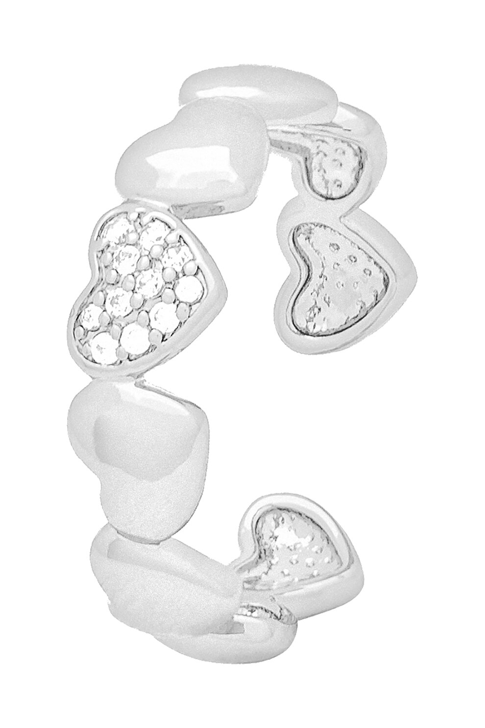 U.S. Polo Assn., Inel ajustabil decorat cu zirconia, Argintiu